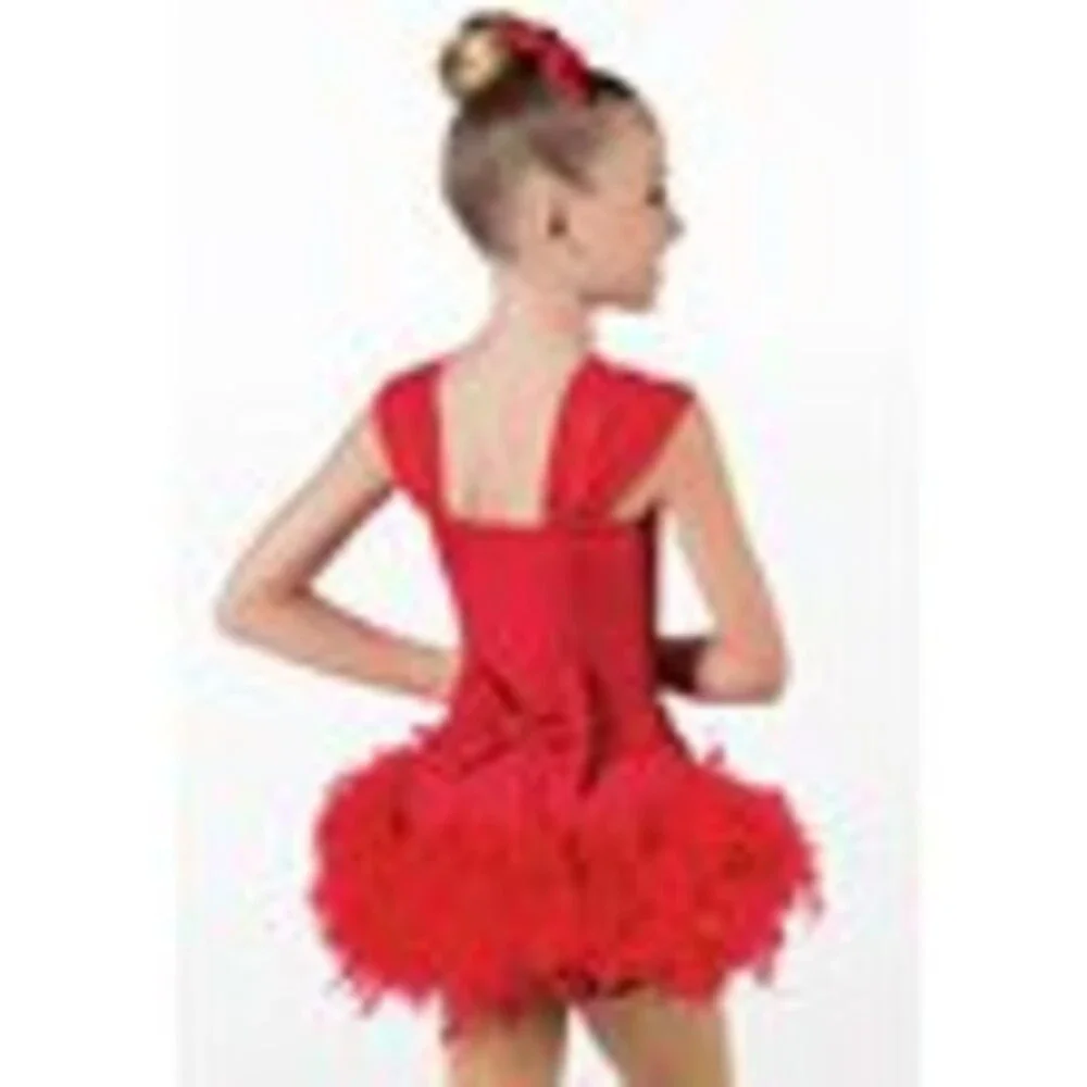 Pre-Owned Dance Costume Weissman 13731 Int Child Red Tutu Ballet Sequin